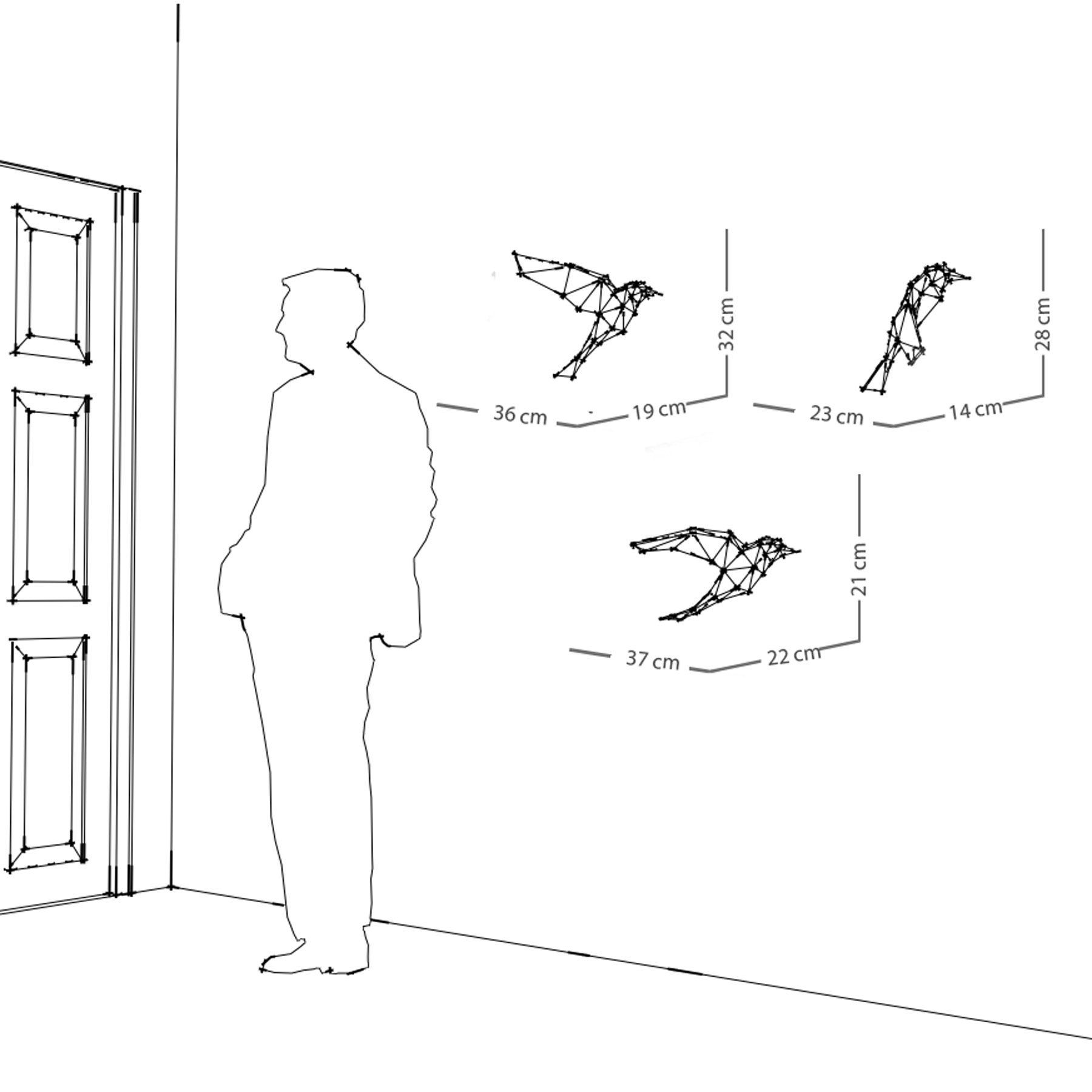 VOGELS | 3D Geometrik Metal Kuş Sürüsü Duvar Dekoru - Görsel 7
