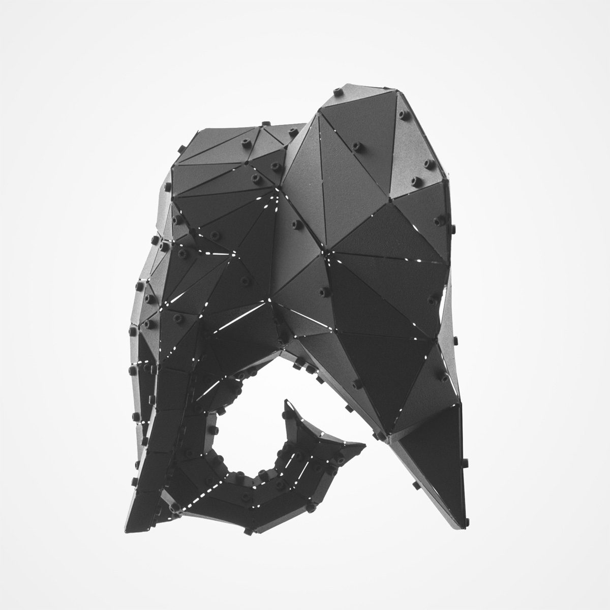BARRUS V2 | 3D Geometrik Metal Fil Kafası Duvar Dekoru - Görsel 5