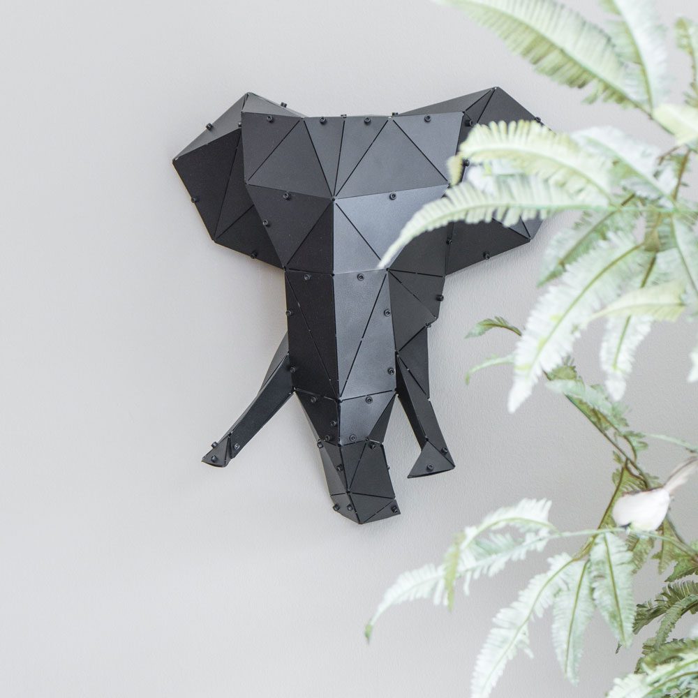 BARRUS | 3D Geometrik Metal Fil Kafası Duvar Dekoru - Görsel 3
