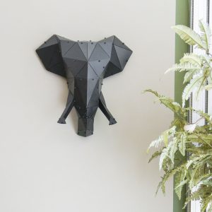 BARRUS | 3D Geometrik Metal Fil Kafası Duvar Dekoru
