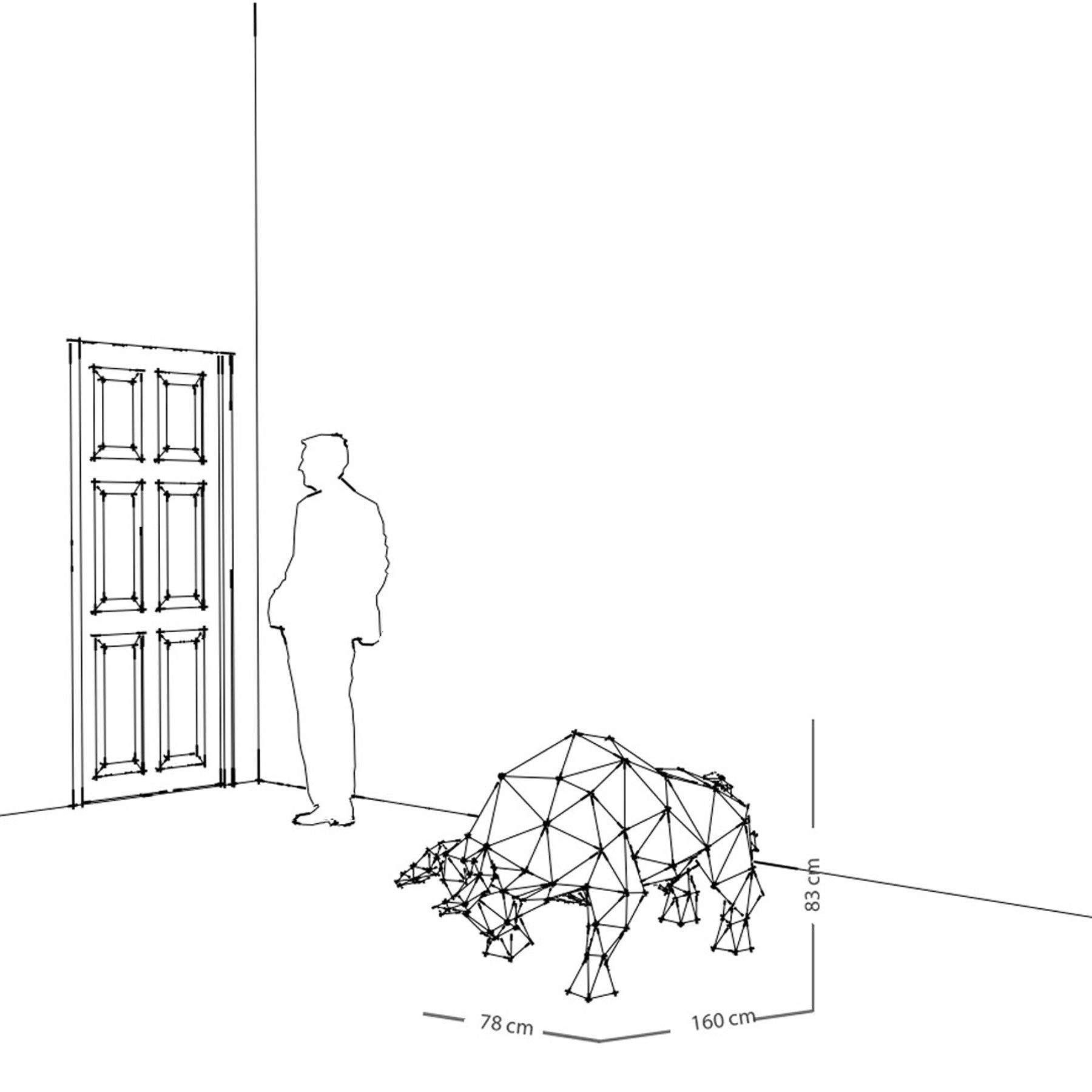 BULL XL | 3D Metal Geometrik Boğa Heykeli - Görsel 14