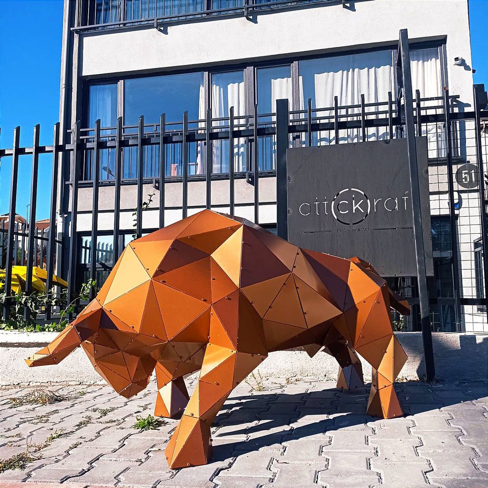 BULL XL | 3D Metal Geometrik Boğa Heykeli - Görsel 6