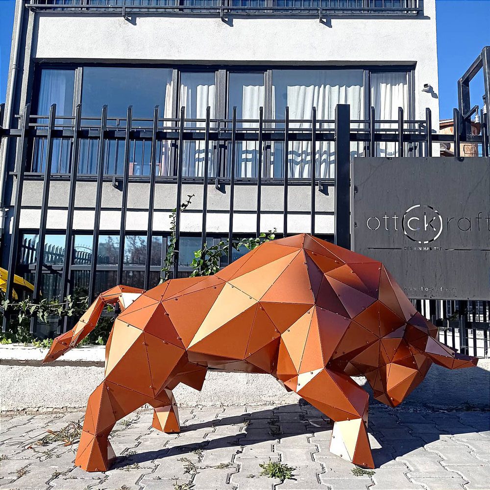 BULL XL | 3D Metal Geometrik Boğa Heykeli - Görsel 7