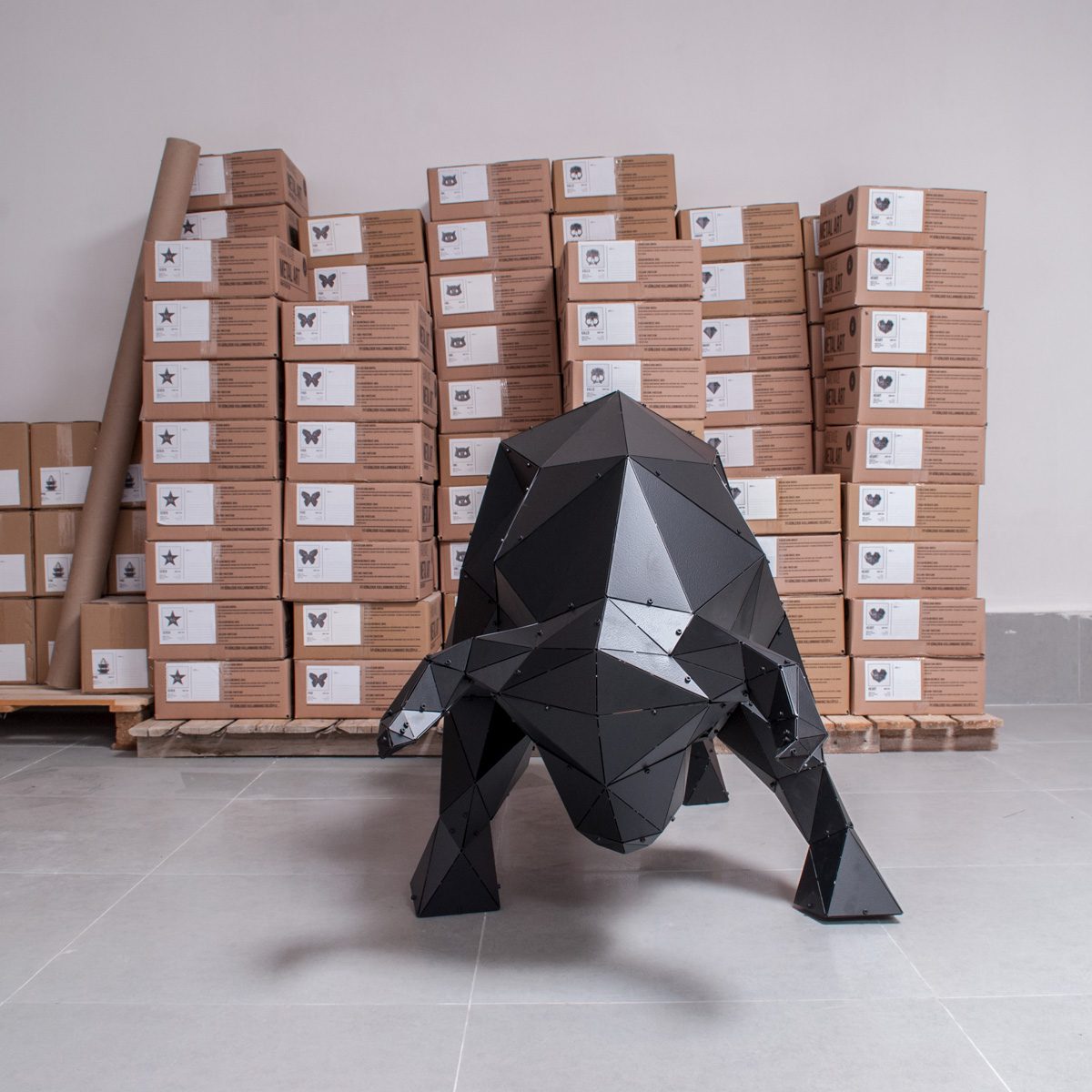 BULL XL | 3D Metal Geometrik Boğa Heykeli - Görsel 10