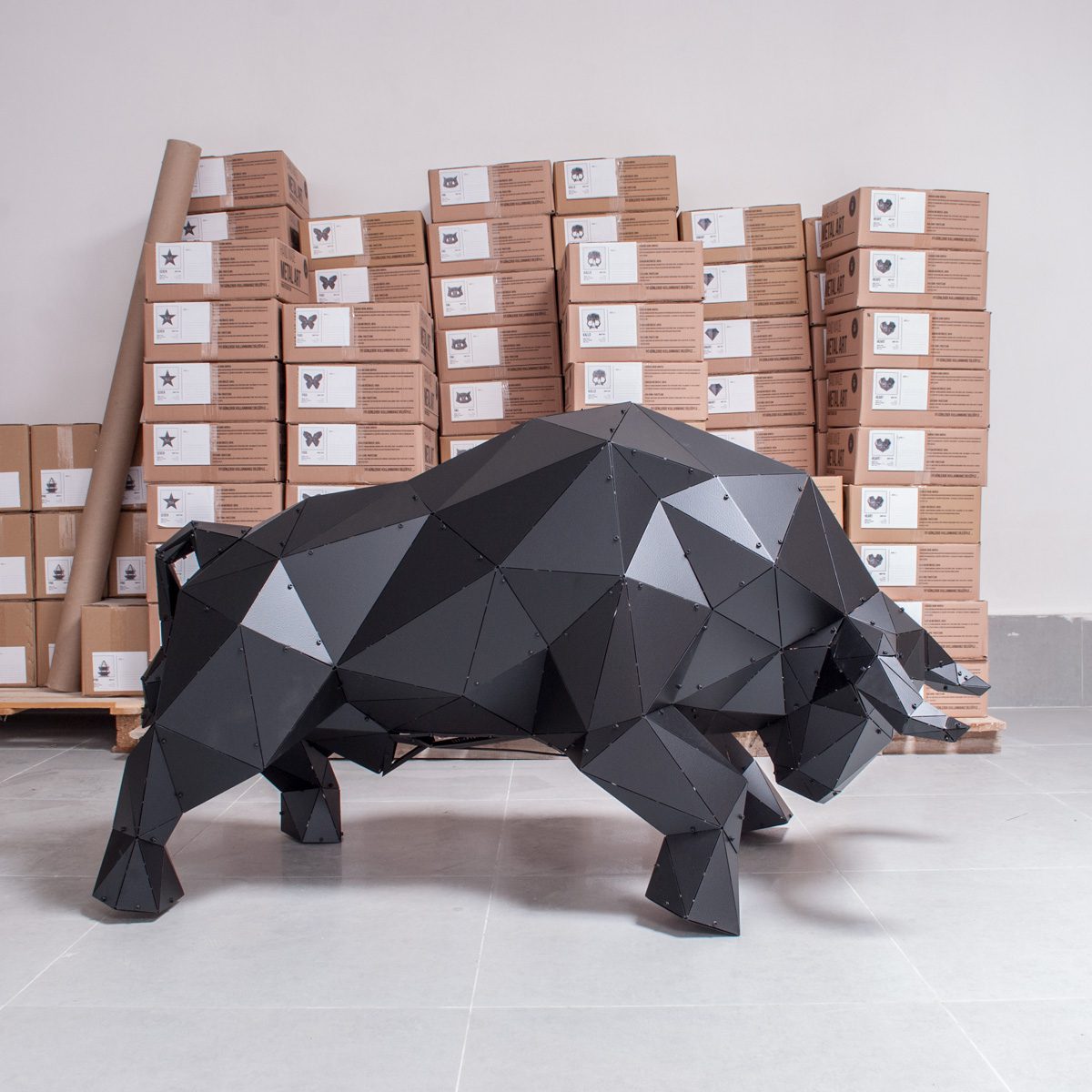 BULL XL | 3D Metal Geometrik Boğa Heykeli - Görsel 13
