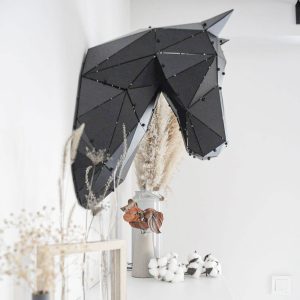 CAVALLO | 3D Geometrik Metal At Kafası Duvar Dekoru