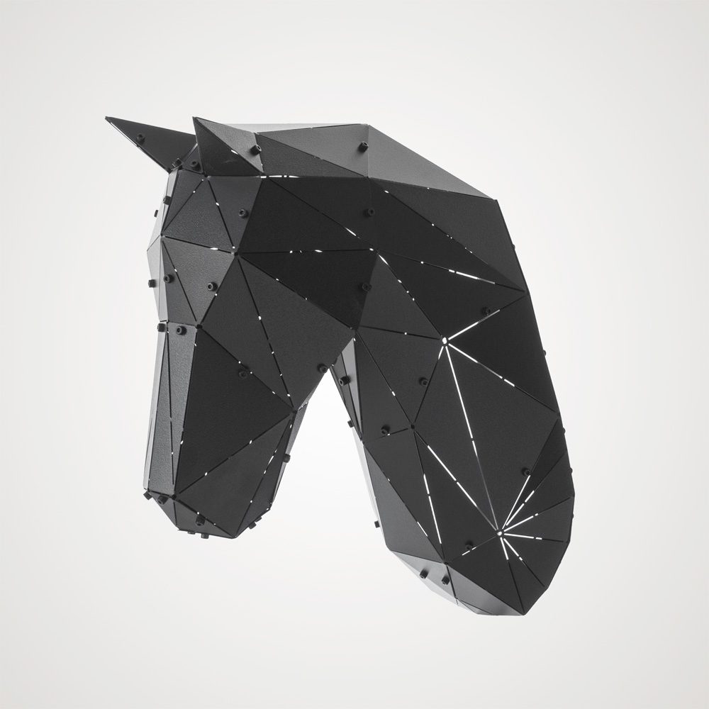 CAVALLO | 3D Geometrik Metal At Kafası Duvar Dekoru - Görsel 7
