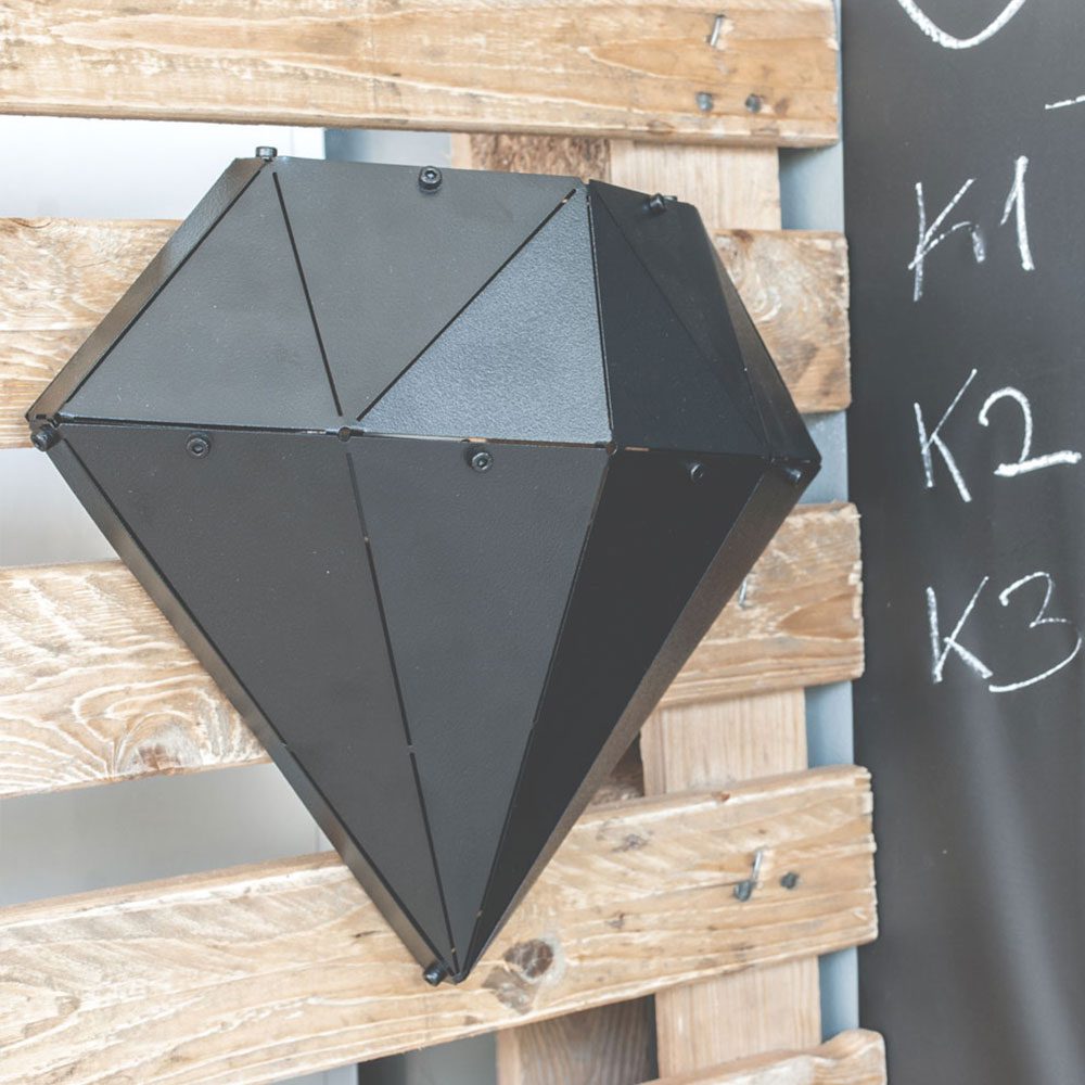 DIMANT | 3D Geometrik Metal Elmas Duvar Dekoru - Görsel 2