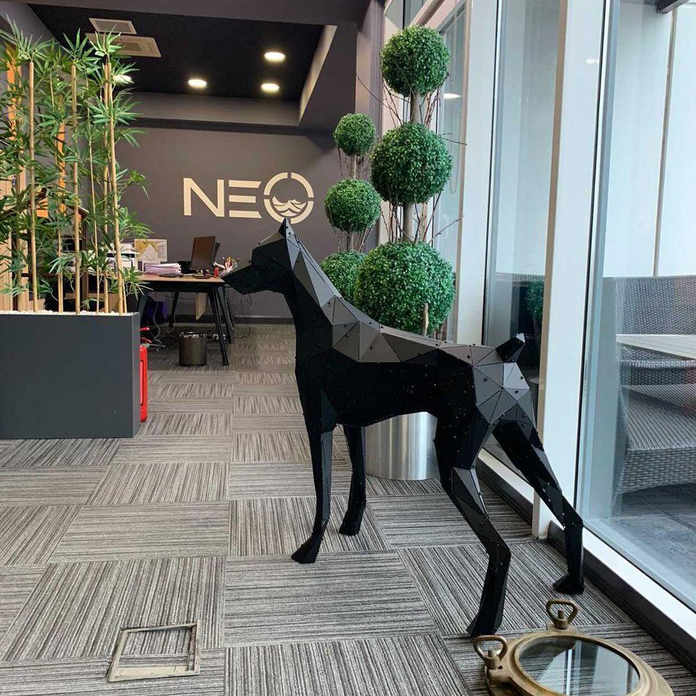 DOBERMAN SERİSİ | 3D Metal Geometrik Doberman Heykeli - Görsel 11