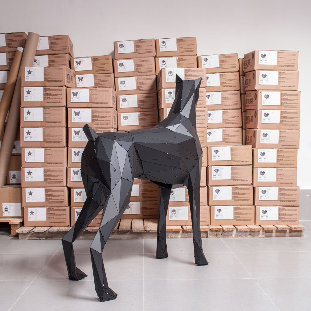DOBERMAN SERİSİ | 3D Metal Geometrik Doberman Heykeli - Görsel 21