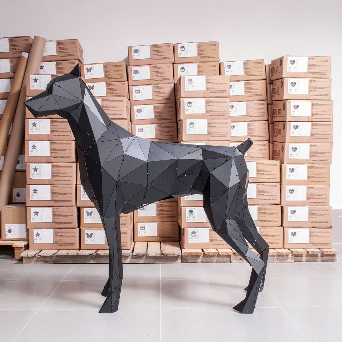 DOBERMAN SERİSİ | 3D Metal Geometrik Doberman Heykeli - Görsel 17