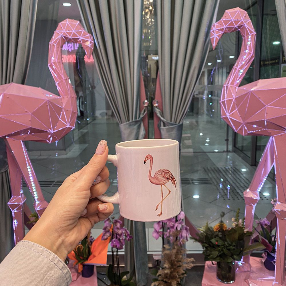 FLAMINGO | 3D Metal Geometrik Flamingo Heykeli - Görsel 3