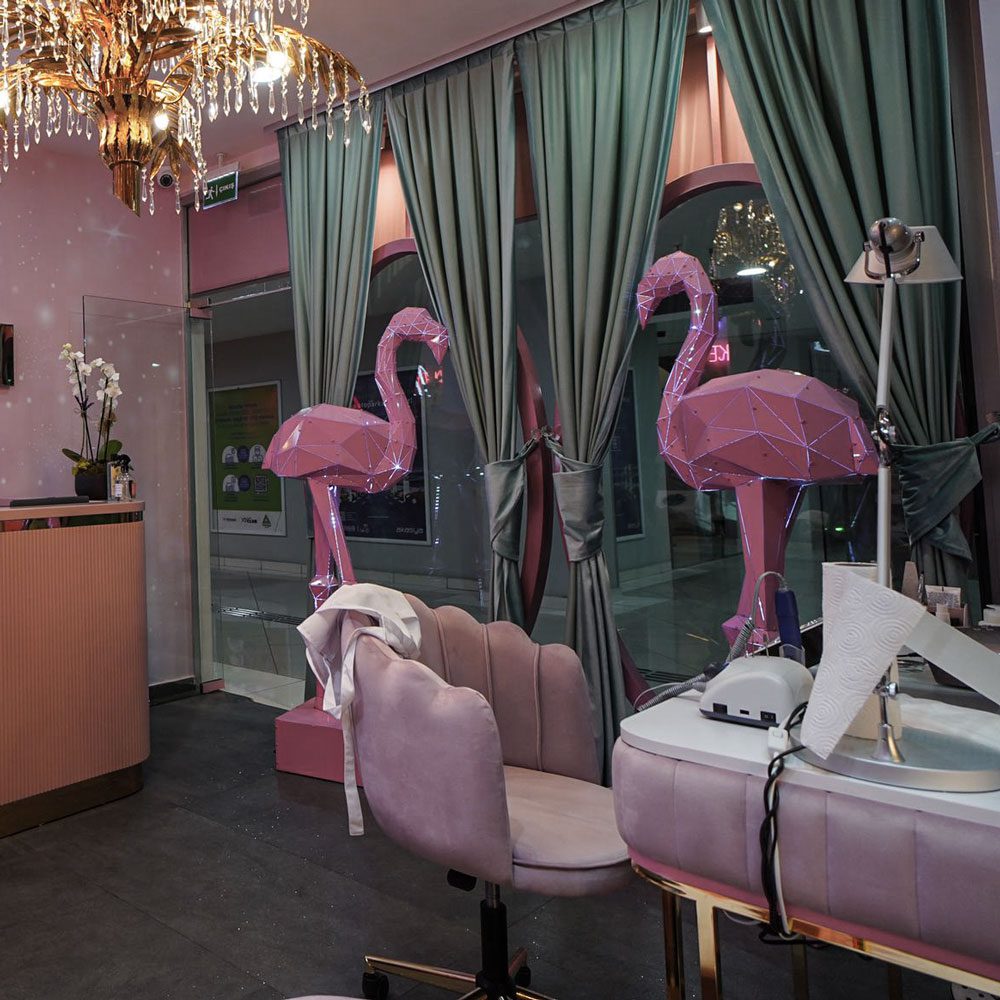 FLAMINGO | 3D Metal Geometrik Flamingo Heykeli - Görsel 2