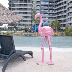 FLAMINGO | 3D Metal Geometrik Flamingo Heykeli