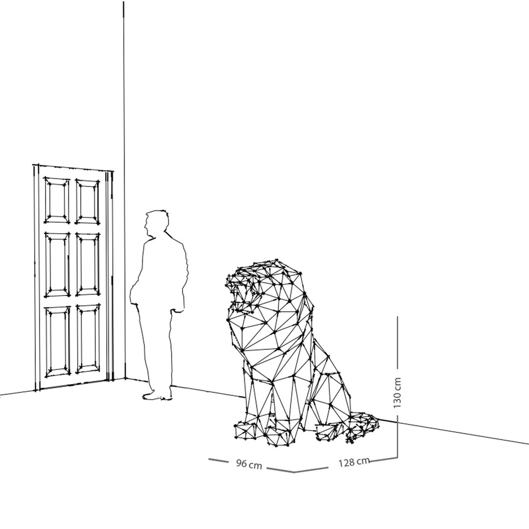 Leon XL | 3D Metal Geometrik Aslan Heykeli - Görsel 6