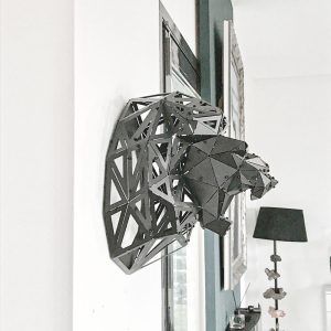 LEON V2 | 3D Geometrik Metal Aslan Kafası Duvar Dekoru