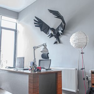 AGILLO XL | 3D Metal Geometrik Kartal Heykeli Duvar Dekoru