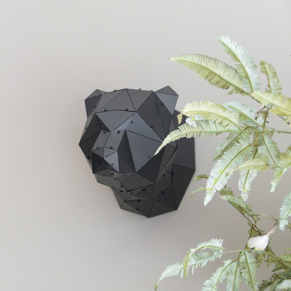 ORSO | 3D Geometrik Metal Ayı Kafası Duvar Dekoru - Görsel 2