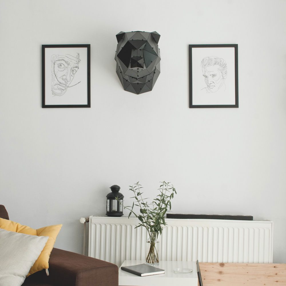 ORSO | 3D Geometrik Metal Ayı Kafası Duvar Dekoru - Görsel 3