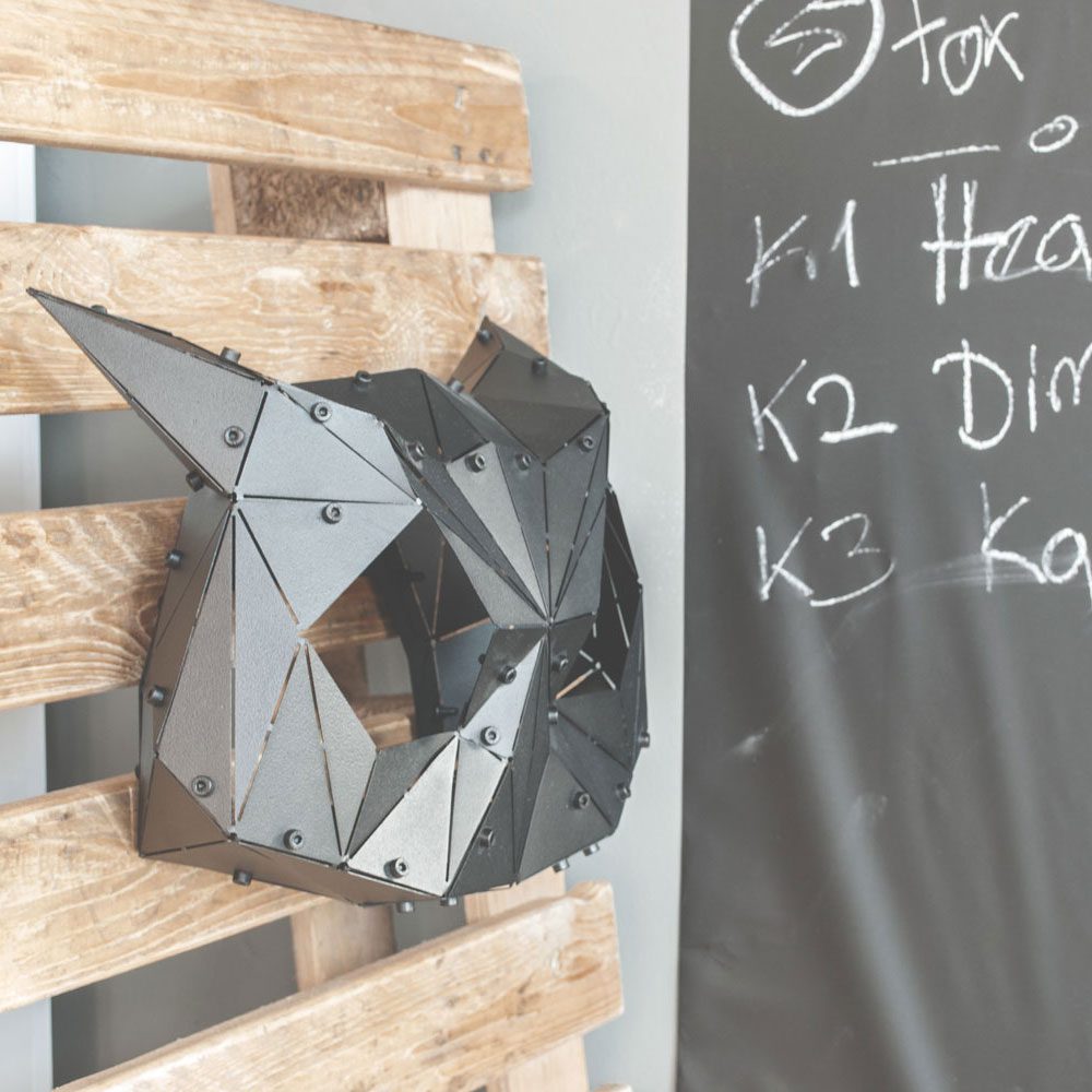 OWL | 3D Geometrik Metal Baykuş Kafası - Görsel 3