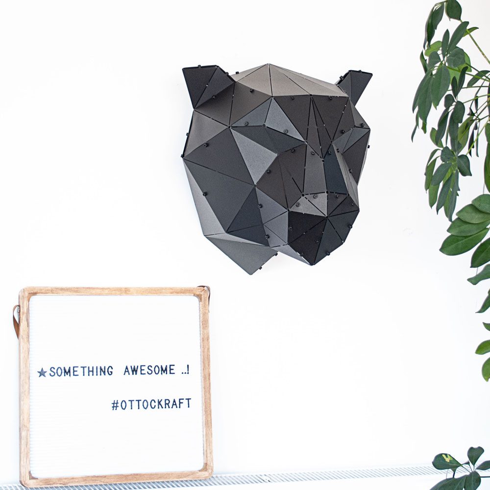PANTER | 3D Geometrik Metal Panter Kafası Duvar Dekoru - Görsel 5