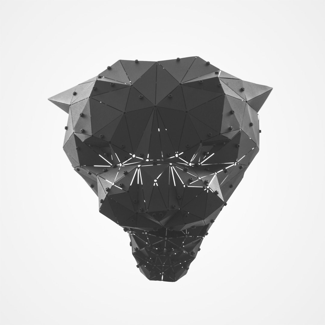 PARS | 3D Geometrik Metal Panter Kafası Duvar Dekoru - Görsel 2