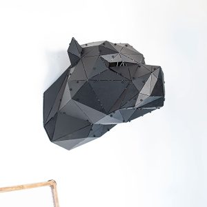 PITBULL | 3D Geometrik Metal Pitbull Kafası Duvar Dekoru