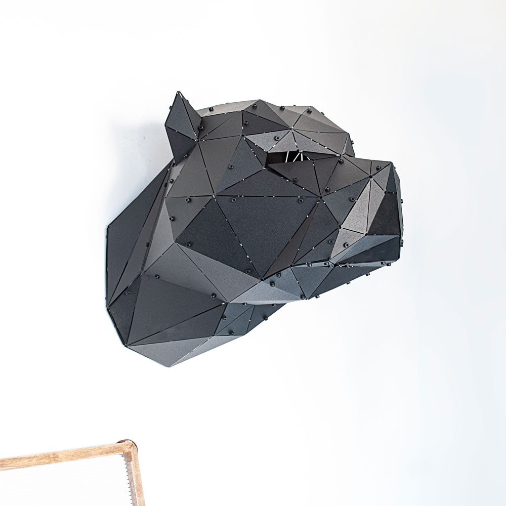 PITBULL | 3D Geometrik Metal Pitbull Kafası Duvar Dekoru