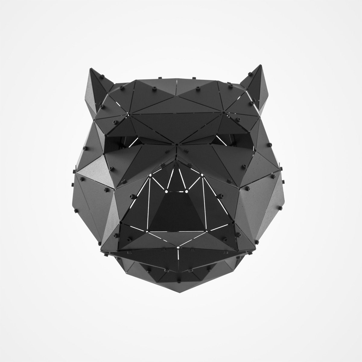 PITBULL | 3D Geometrik Metal Pitbull Kafası Duvar Dekoru - Görsel 3