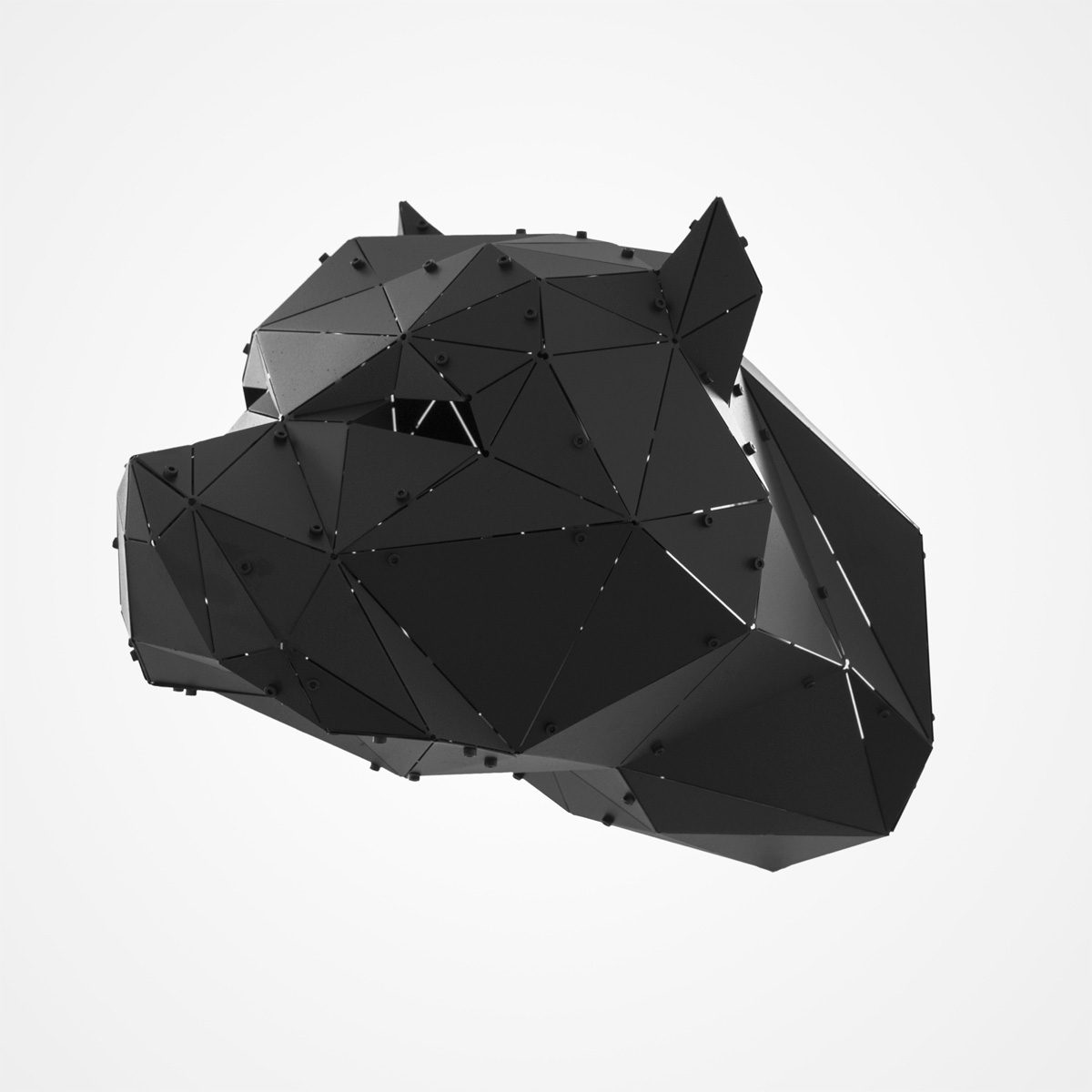 PITBULL | 3D Geometrik Metal Pitbull Kafası Duvar Dekoru - Görsel 2