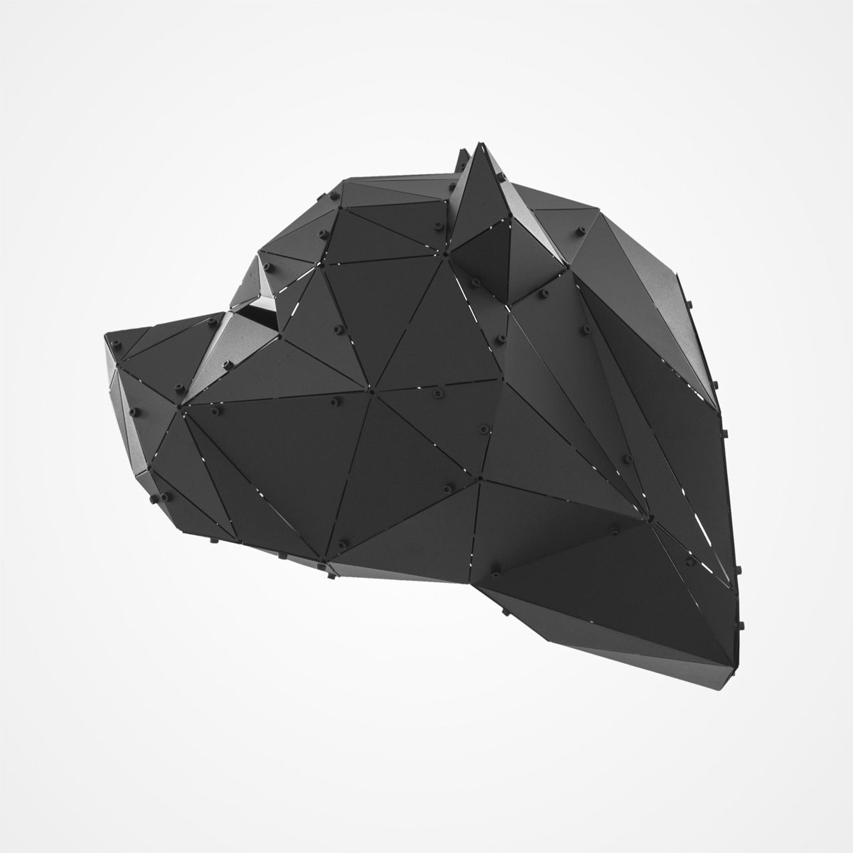 PITBULL | 3D Geometrik Metal Pitbull Kafası Duvar Dekoru - Görsel 4