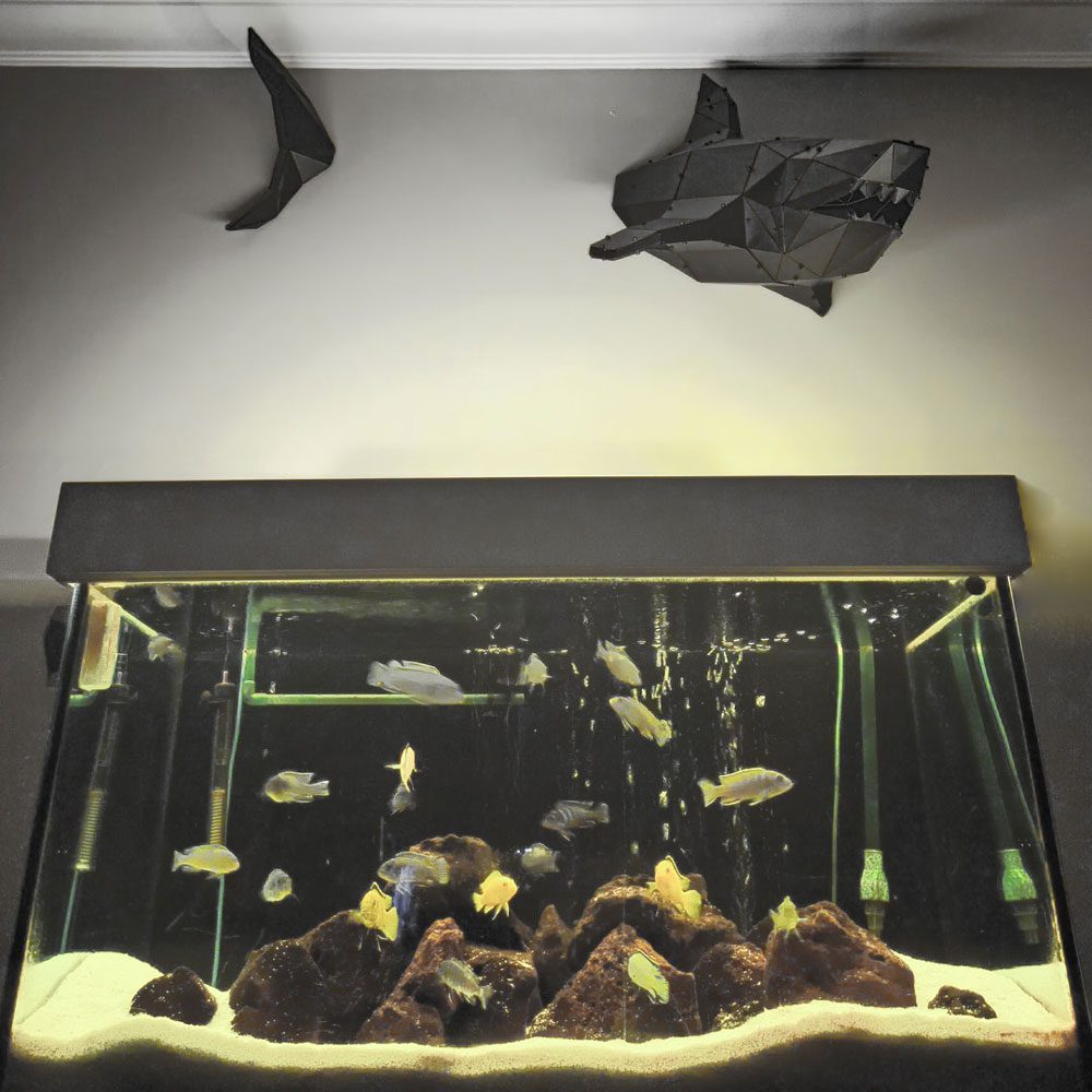 SHARK | 3D Metal Geometrik Köpekbalığı Duvar Dekoru