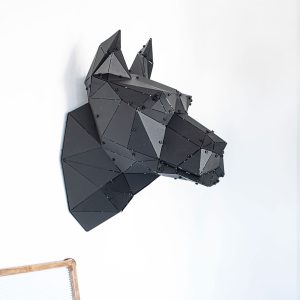 SHEPHERD | 3D Geometrik Metal Alman Çoban Köpeği Kafası Duvar Dekoru