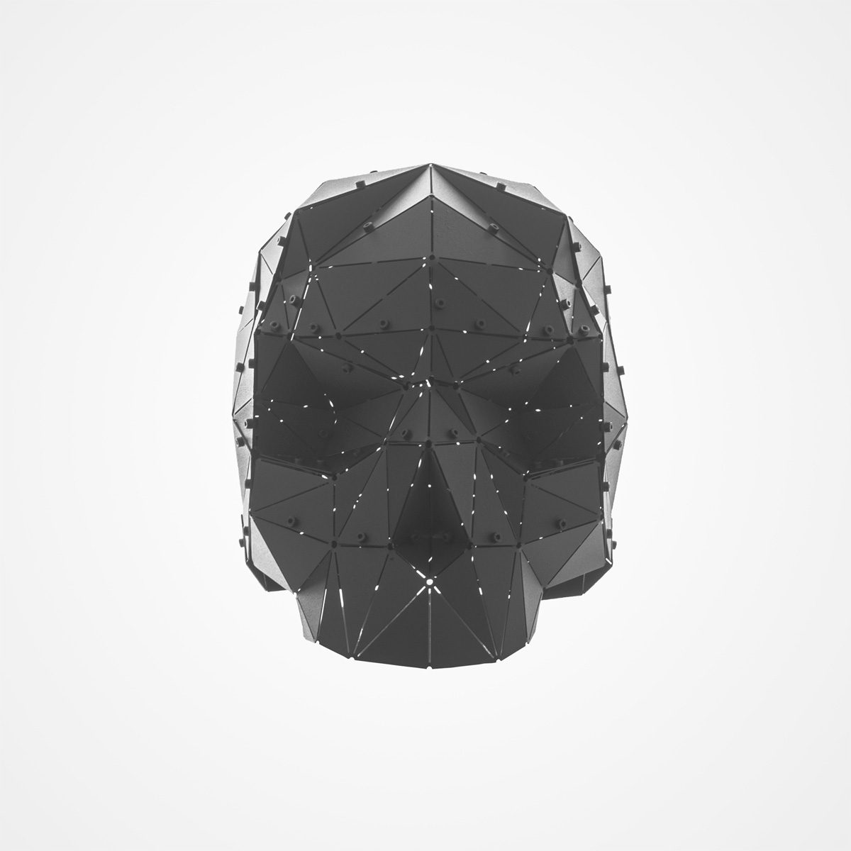 SKULL | 3D Geometrik Metal Kuru Kafa Dekoru - Görsel 2