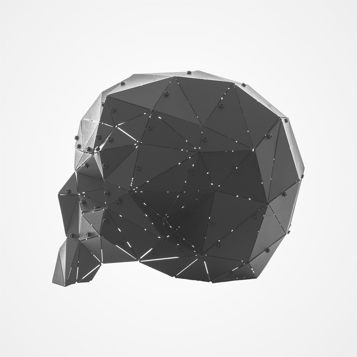 SKULL | 3D Geometrik Metal Kuru Kafa Dekoru - Görsel 4