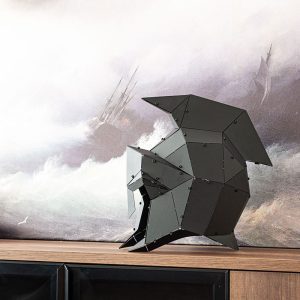 SPARTAN | 3D Geometrik Metal Savaş Miğferi Dekoru