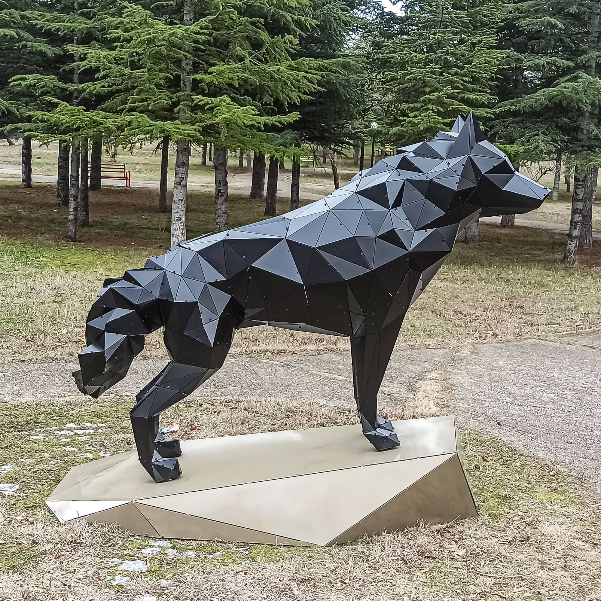 KURT XL V2 | 3D Metal Geometrik Kurt Heykeli