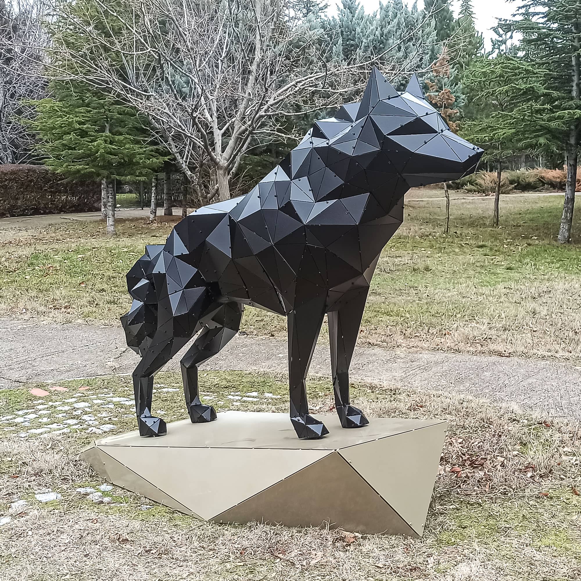 KURT XL V2 | 3D Metal Geometrik Kurt Heykeli - Görsel 3